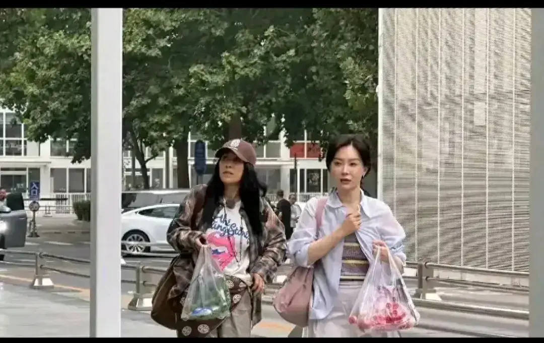 那英皮肤黑黄，看起来比陈数老了好多。