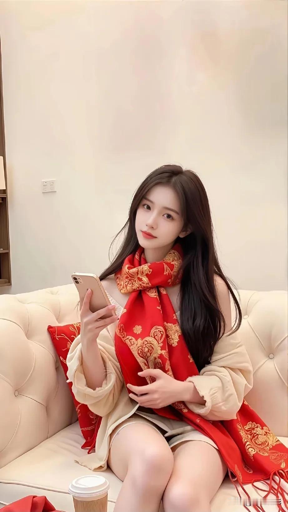 光之影&AI冬日暖阳🌞冬日里的一抹暖意，红围巾与咖啡相伴，温暖如初。围