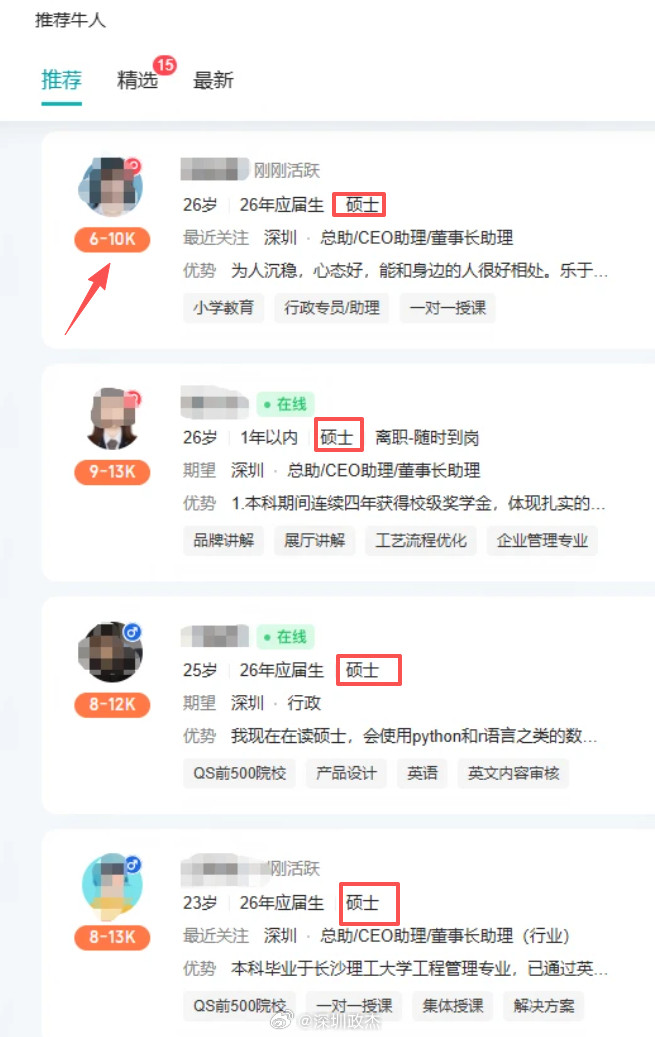 深圳现在满大街都是硕士在找工作。。。深圳
