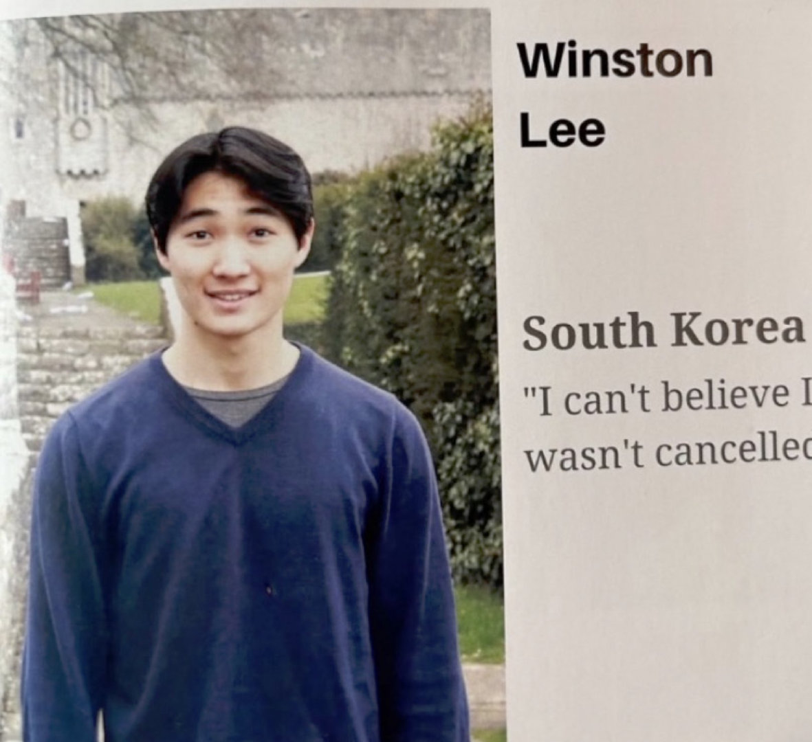 🔻有人问这个是不是华裔。🔻纯韩国人，回韩国服完兵役，听说又回康奈尔上课了。🔻最近上热搜以后在学