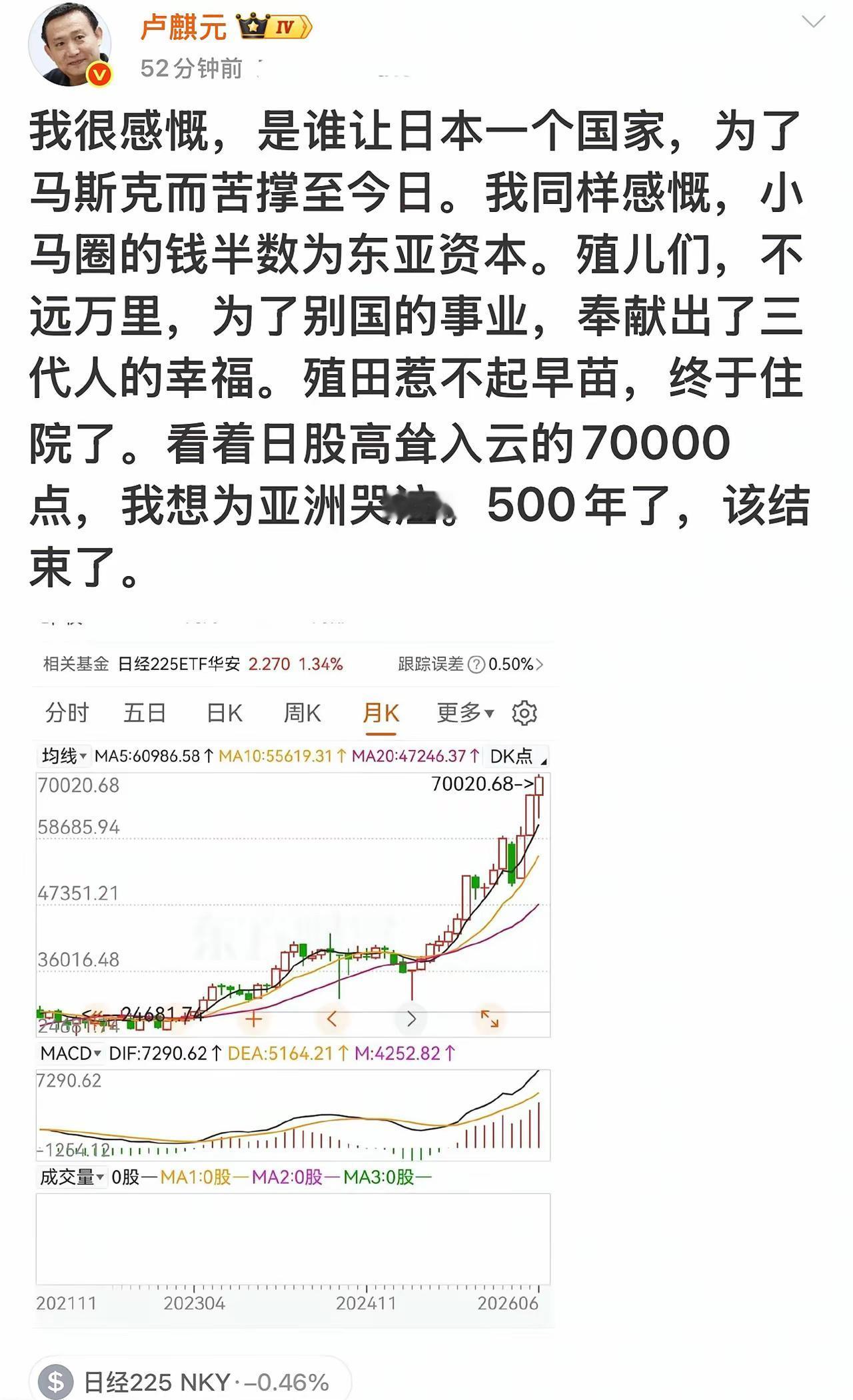 著名经济学家卢麒元的感慨：500年了，一切该结束了！！这是卢麒元的感叹，更是卢