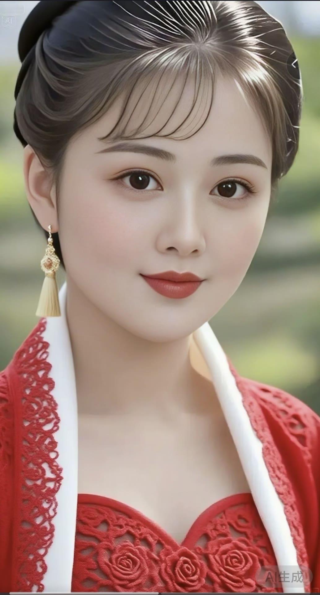 温婉古典，红衣美人，韵味十足！🌸💄👗