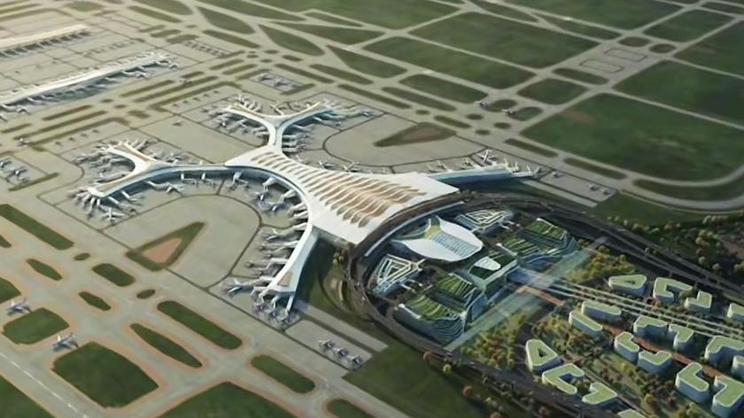 🔥航拍视角太绝！昆明长水机场T2航站楼全貌曝光，金孔雀展翅、六指廊放射，巨型钢