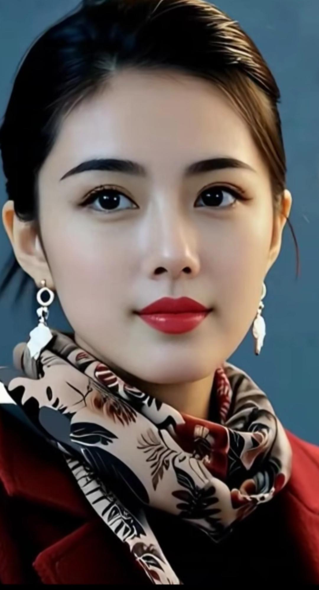 优雅气质，红唇魅惑，时尚围巾，尽显魅力！高雅气质美女美女人像群