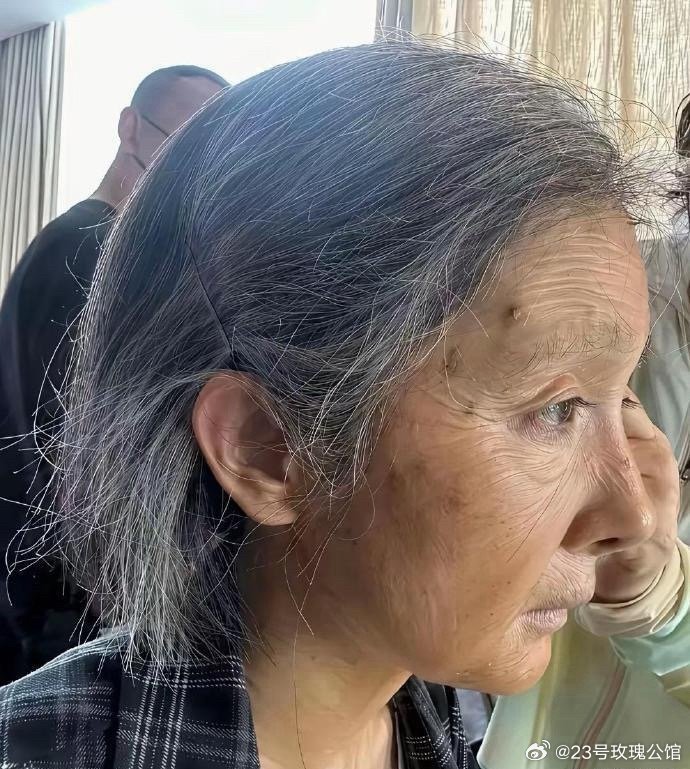 杨幂的老年妆整体看上去很自然，唯独睫毛太违和，哪个老年人睫毛能长这么长还这么翘的