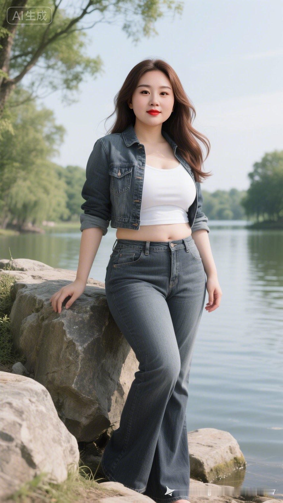 夏日清新穿搭，牛仔与白搭的完美结合！🌞👗👖