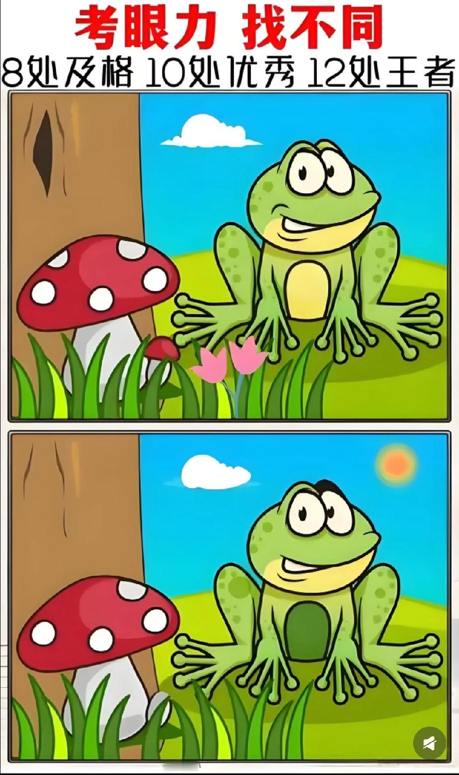 考眼力：青蛙图里的不同处太会藏了！我找了5处就懵了，评论区晒你的战绩！