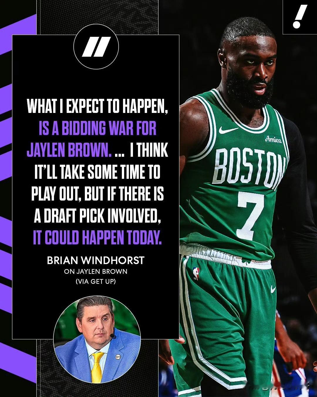 都闹到这份上了，杰伦-布朗最快今天就会被凯尔特人交易！根据ESPN记者Bri