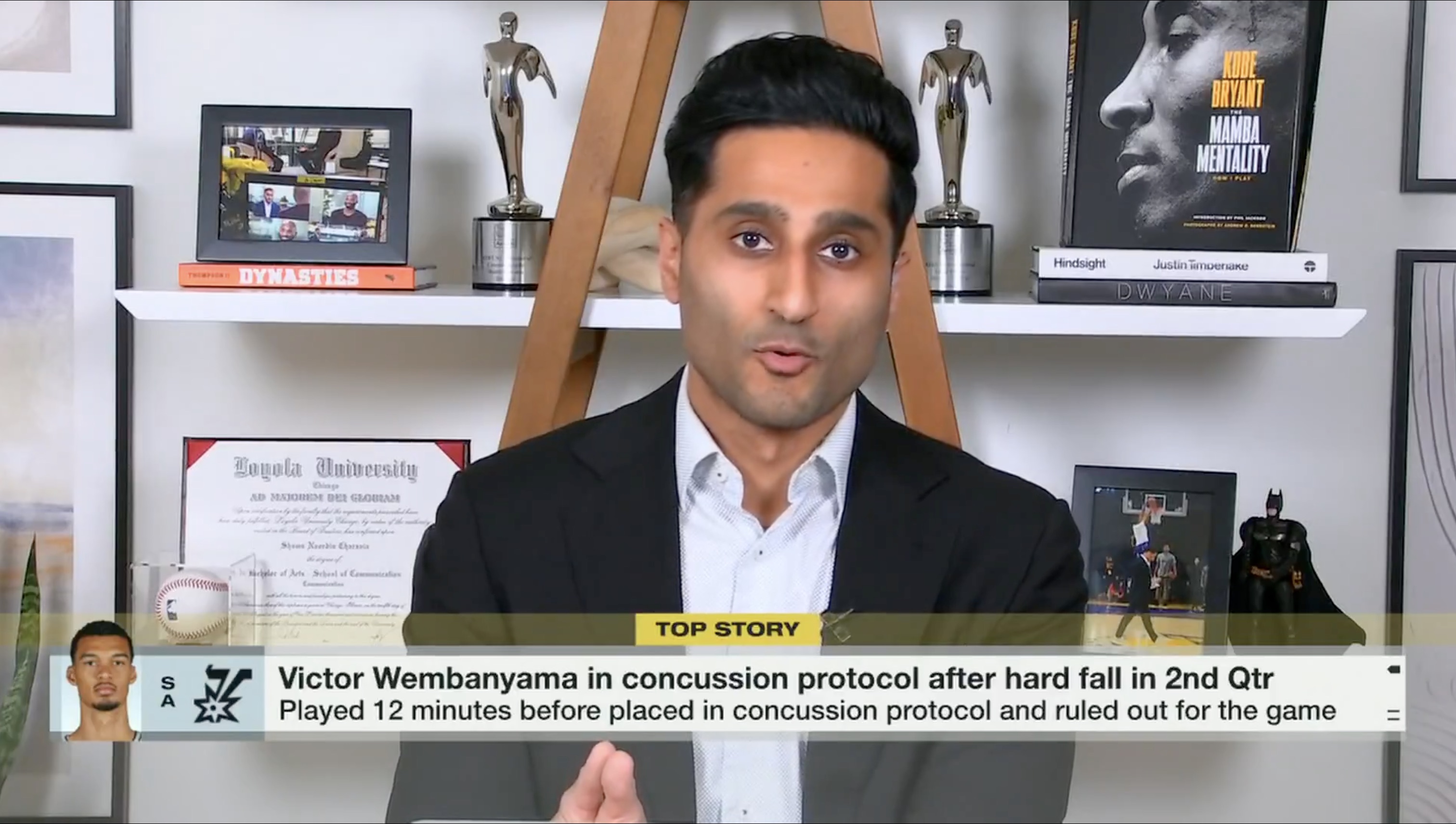 Shams: 文班亚马至少缺席48小时训练, 能否随队去波特兰待定