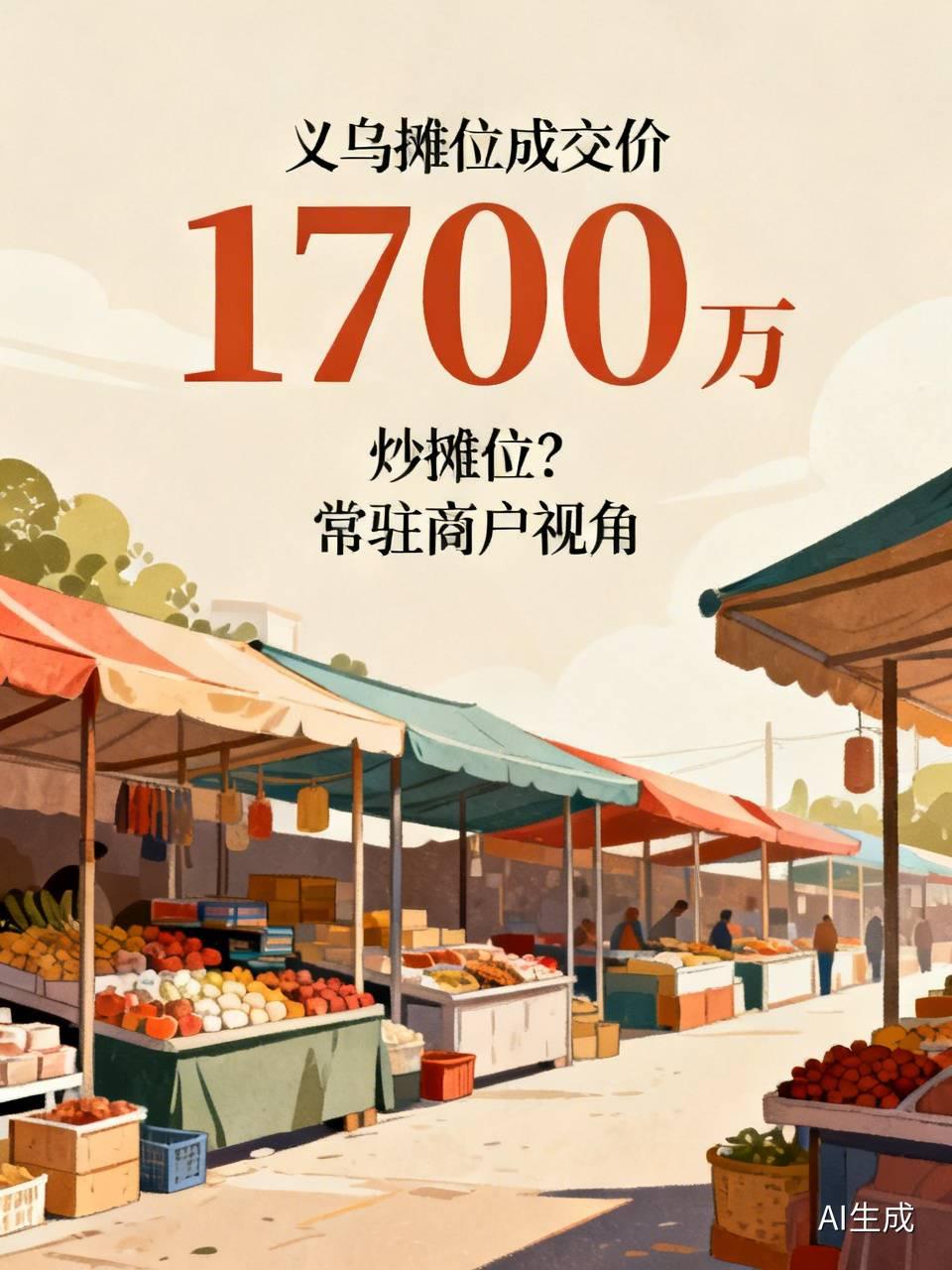 义乌这个1700万的摊位成交价刚传开时，我最初也下意识觉得是摊位炒作，直到看过不