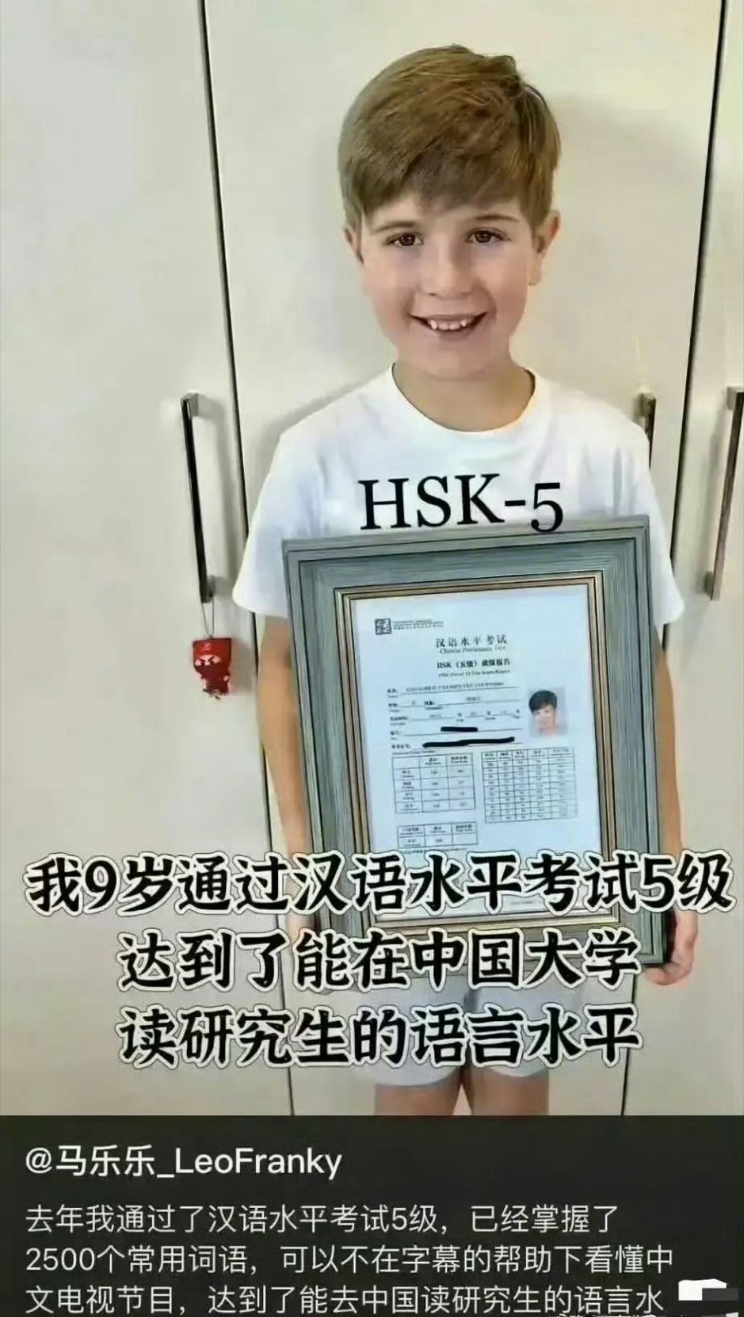 当外国的小孩哥在网上炫耀自己的中文水平时……