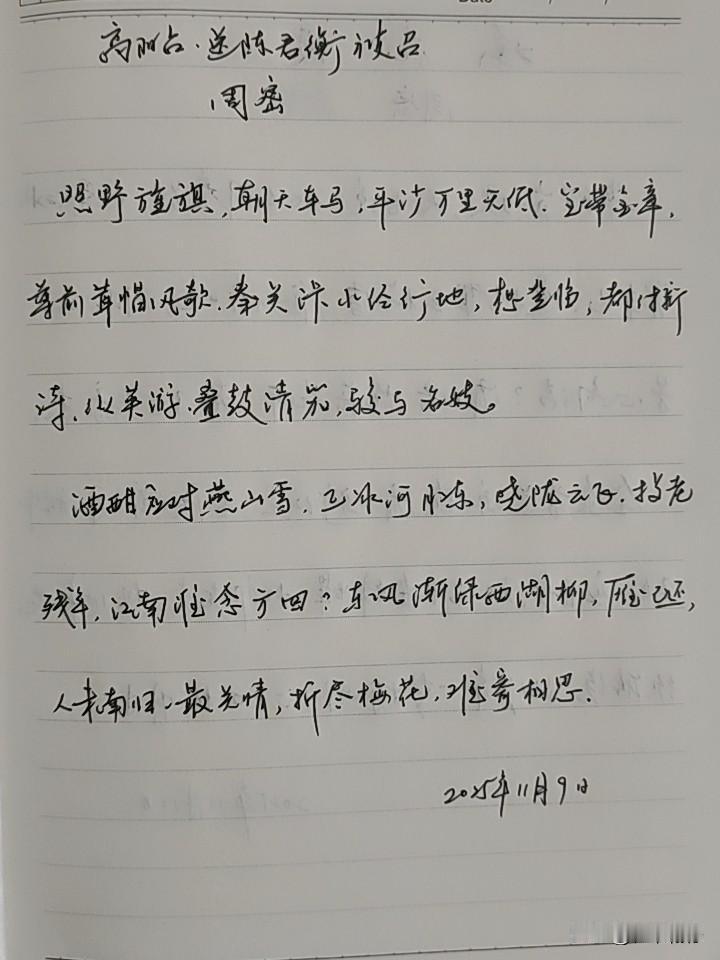 抄书第996天（2025年11月9日）静心✔戒浮躁，一笔一划。