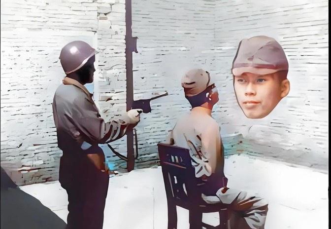 1947年，上海，国军宪兵正在枪毙日本战犯。这个禽兽不如的日军战犯名叫黑泽次男，