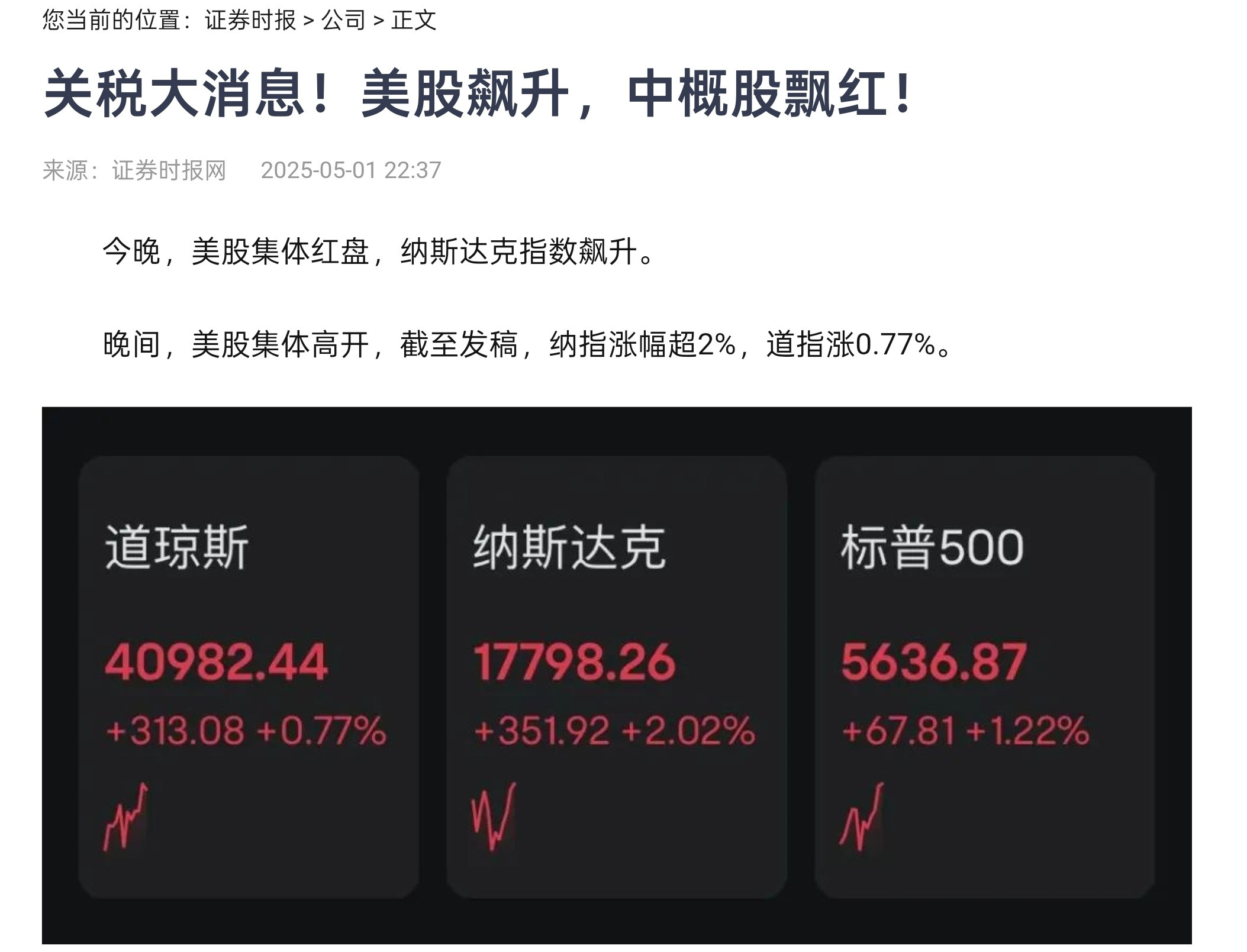关税这是有啥消息​​​