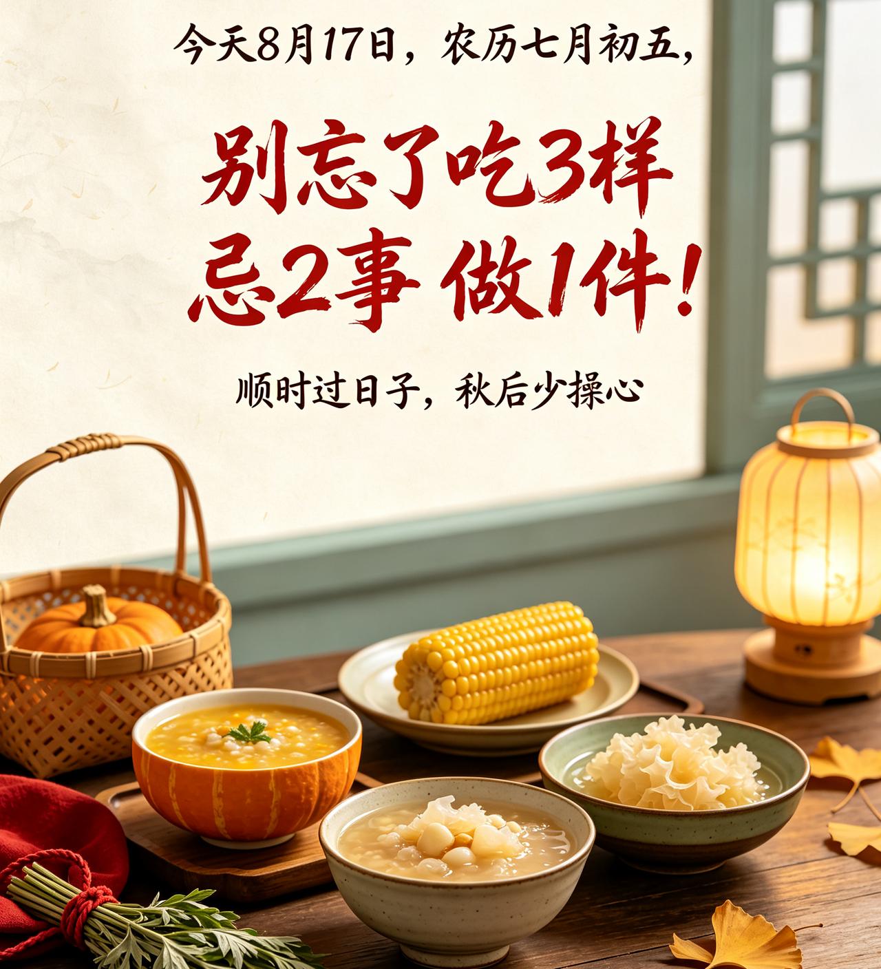 【8月17日，七月初五：月忌日碰上鬼月，吃3样忌2事，照做心里踏实】今天是癸