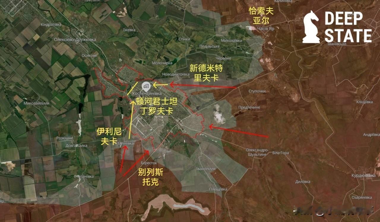 📋乌克兰信源“DeepState”概述了顿涅茨克州顿河君士坦丁罗夫卡及其周边的