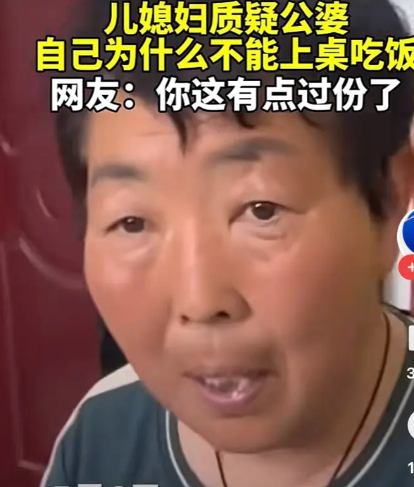 太意外！河南，饭桌上婆婆指责儿媳妇上桌吃饭没有教养，儿媳妇当场质问婆婆。婆婆：一