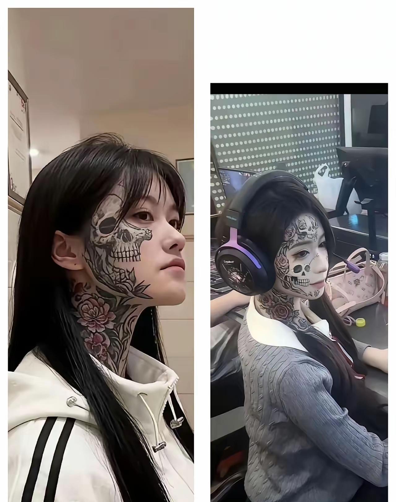 我就不知道了这个女孩把自己纹成这样不只是年少无知还是特立独行？一直以来我不反