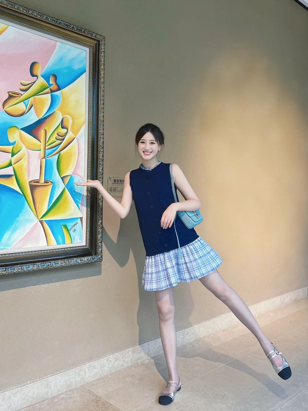 丸子头+小蓝裙💙 过清清爽爽的夏天！