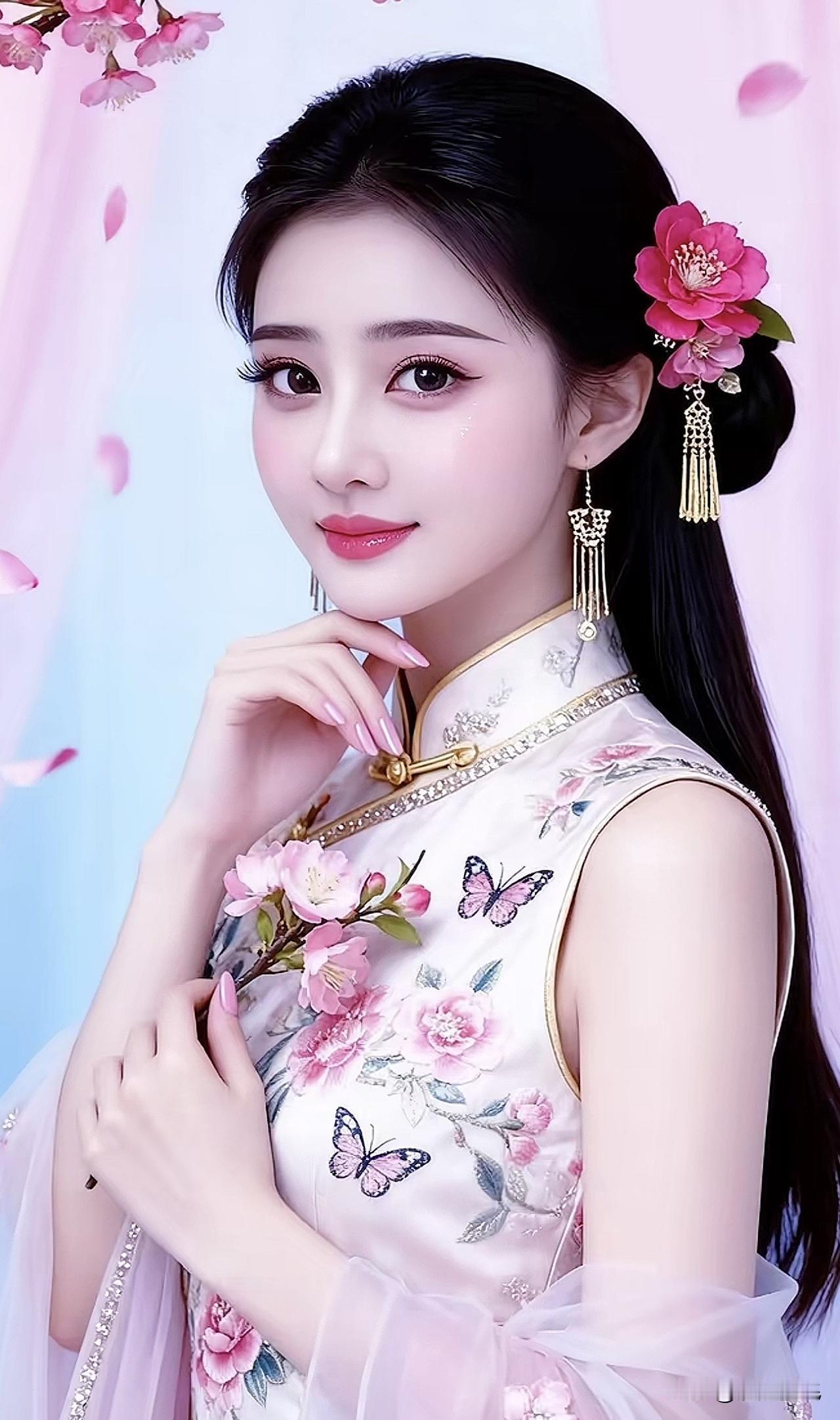 古典美人，花间仙子，优雅气质，惊艳时光。绝世气质美人古典温婉美女古典汉服美人
