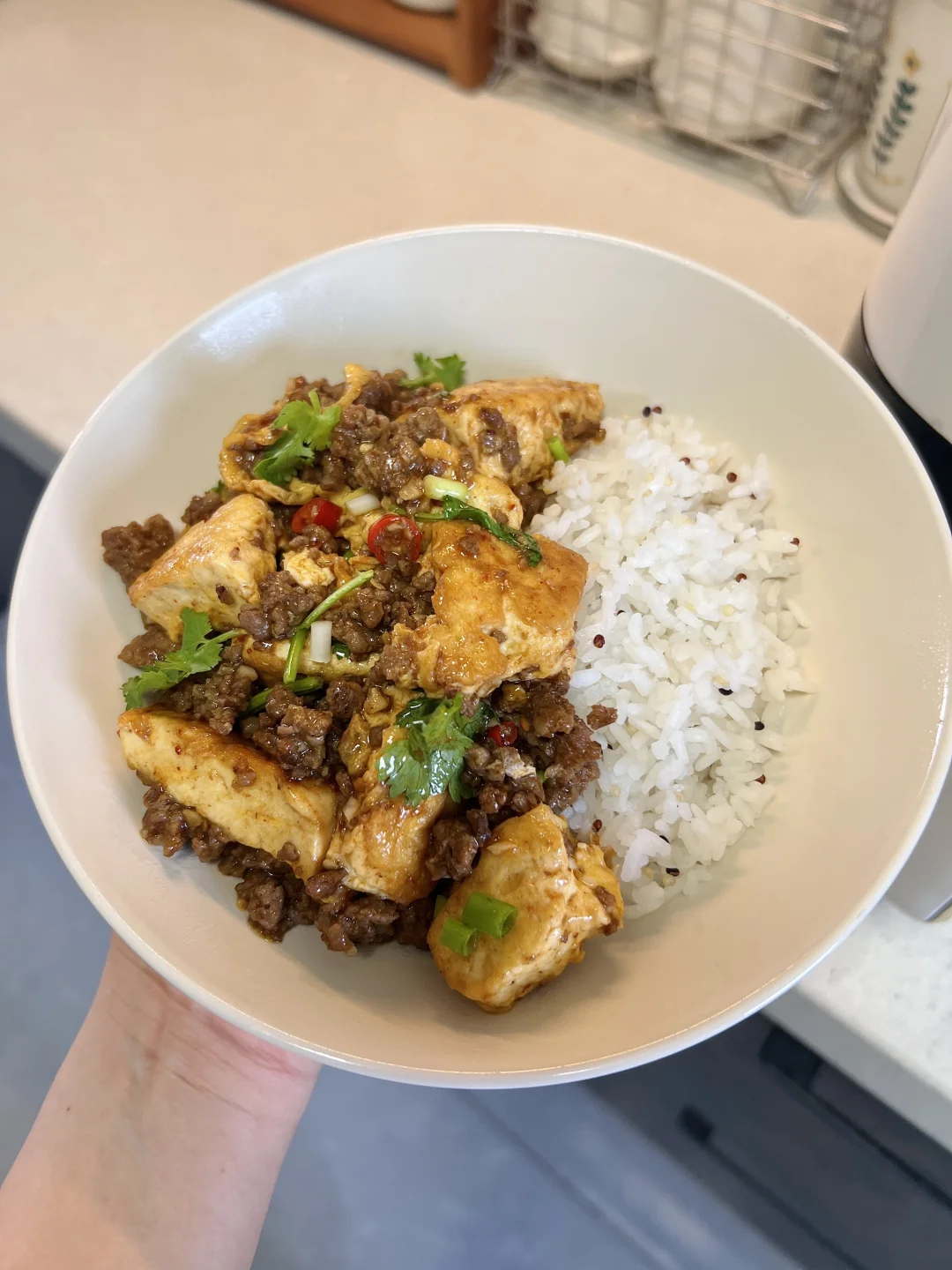 生活化减脂 ｜香迷糊滴香煎豆腐拌饭