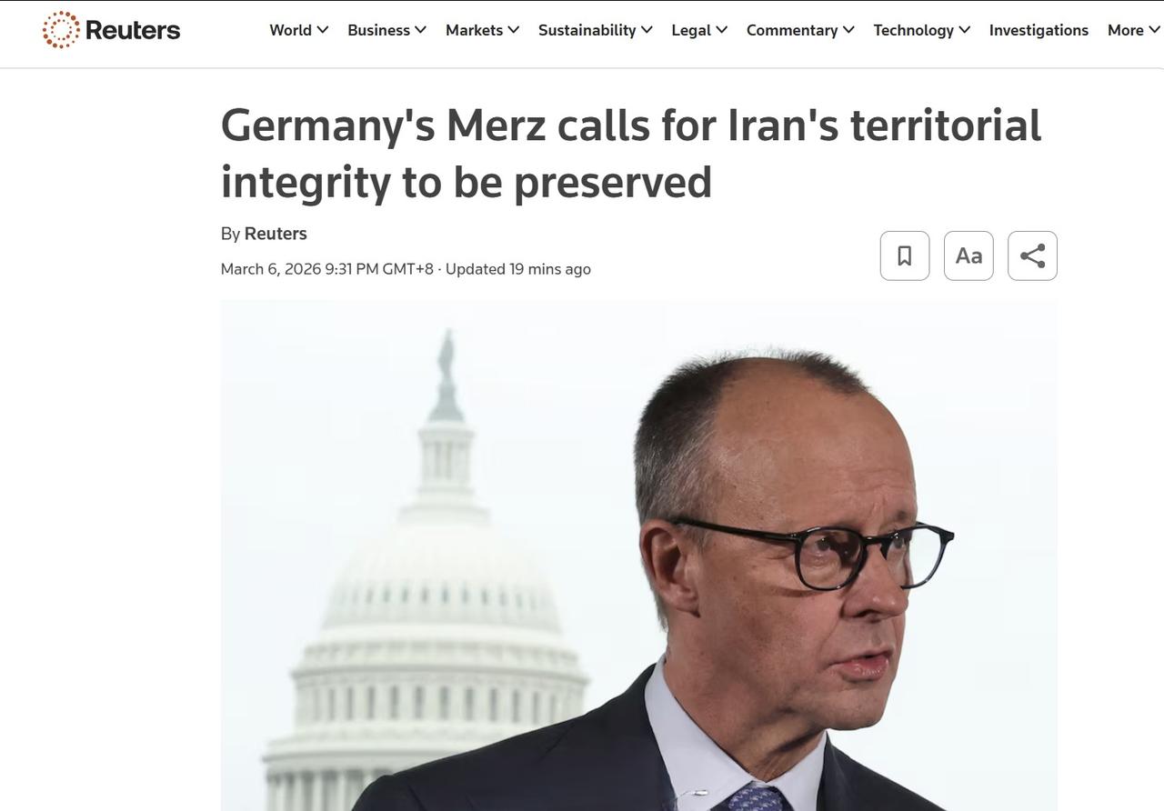 不久之前，德国总理Merz发表了令人意想不到的言论：Merz呼吁维护伊朗的领