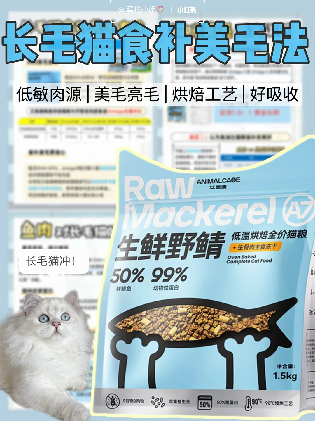 长毛猫家长发言🙋🏻‍♀️美毛还得看食补法‼️