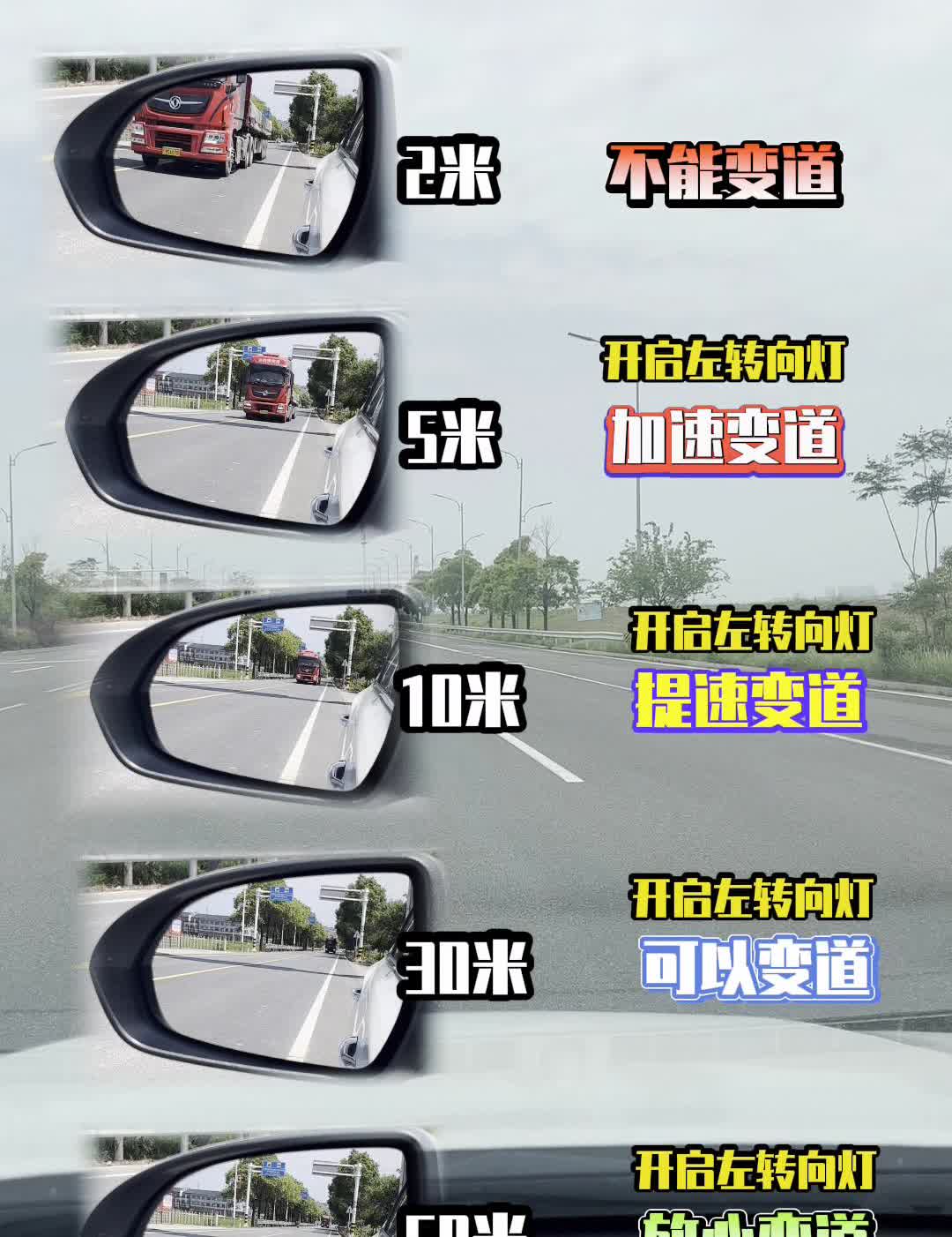 新手变更车道你别怕。·不能变道：开启左转向灯。·加速变道：加速变道。