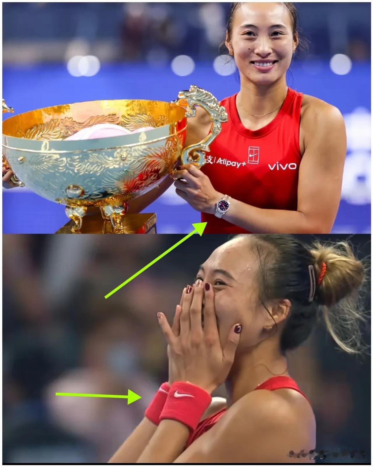 郑钦文中网女单夺冠。她在2023年签约成为劳力士代言人，所以公众场合戴的手表肯定