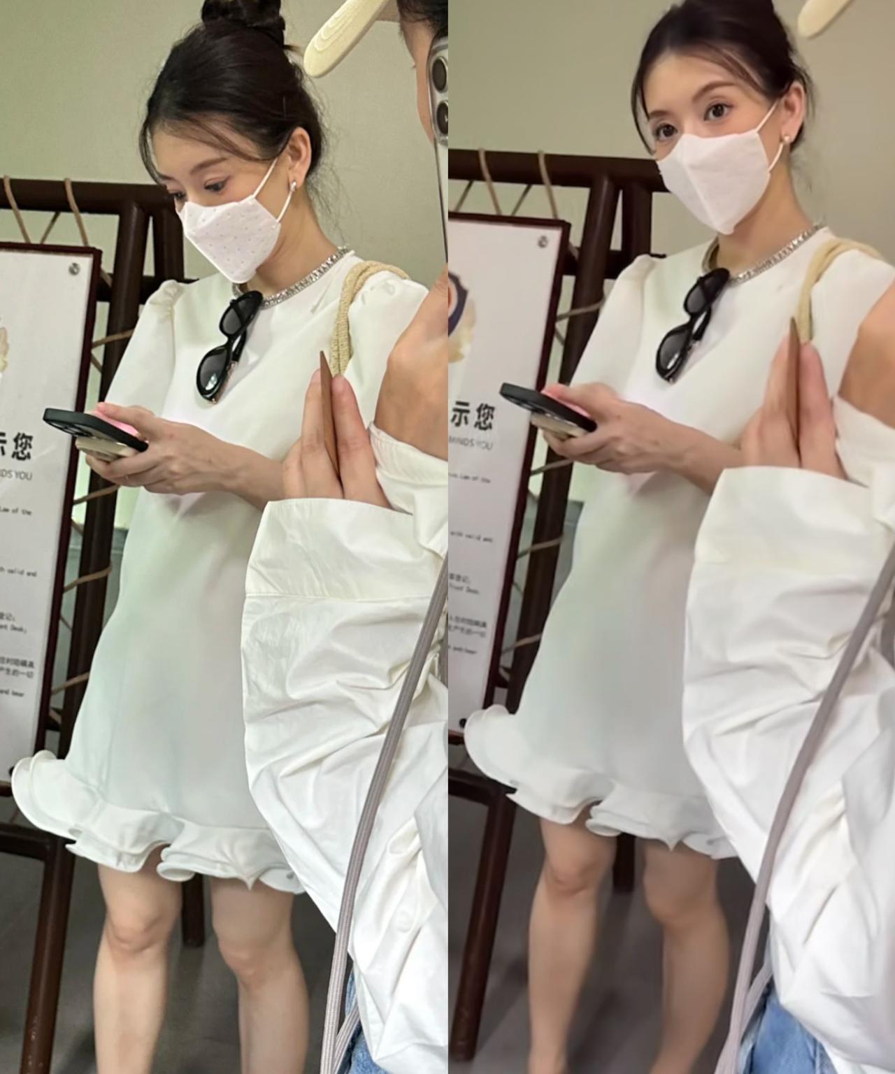 方媛怀三胎现身云南，穿白裙状态好。有网友在云南遇到了天王嫂方媛，当时的她穿着花苞