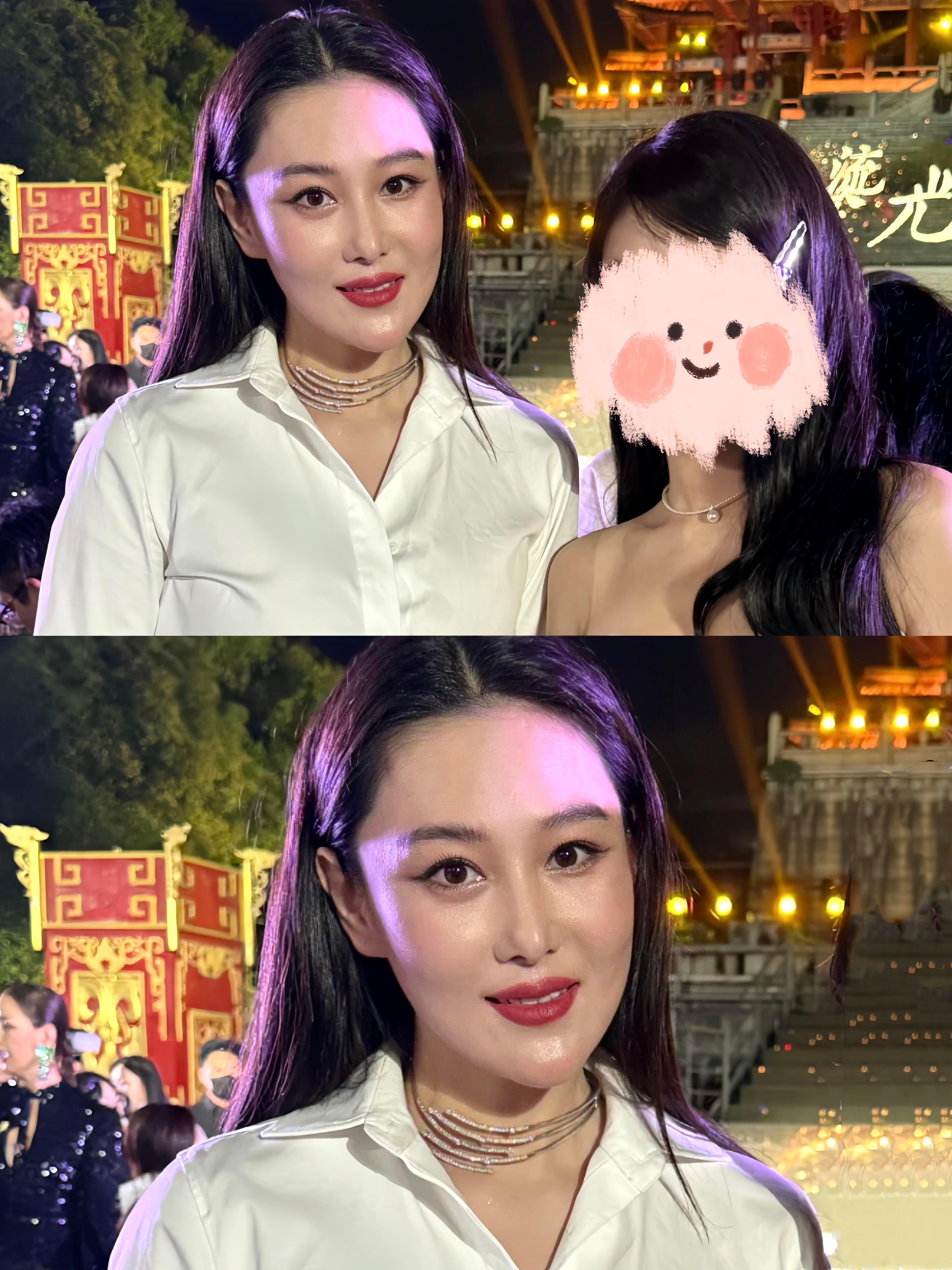 张馨予活动生图这么白？​​​