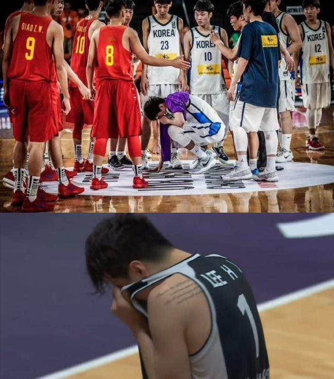 被中国男篮打哭了😭韩国核心李贤重捂脸痛哭，巧合的是，7年前，那个被中国男篮打哭