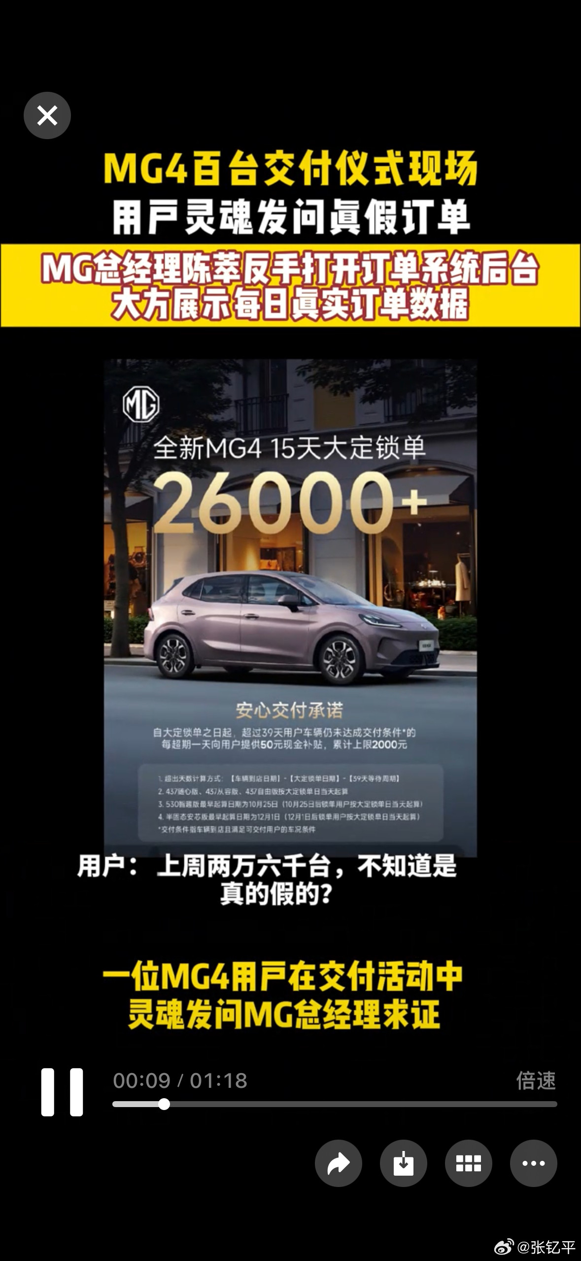 MG总经理秀后台真实订单有人质疑MG4的订单数据，其实我能理解质疑本身的出发点，
