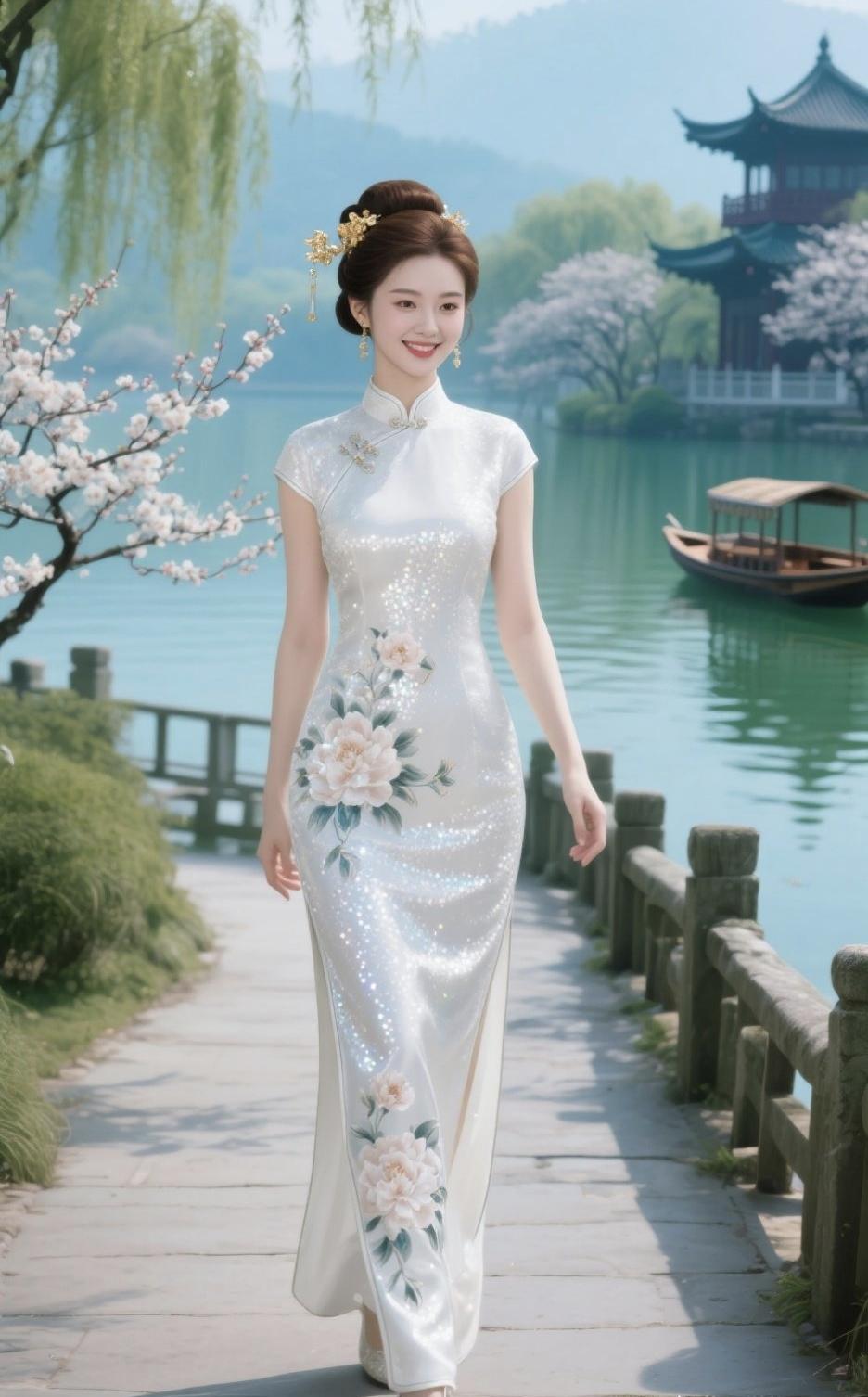 《旗袍里的温柔与锋芒》针脚藏尽岁月长一领斜襟，绾起月光盘扣轻系，不慌不