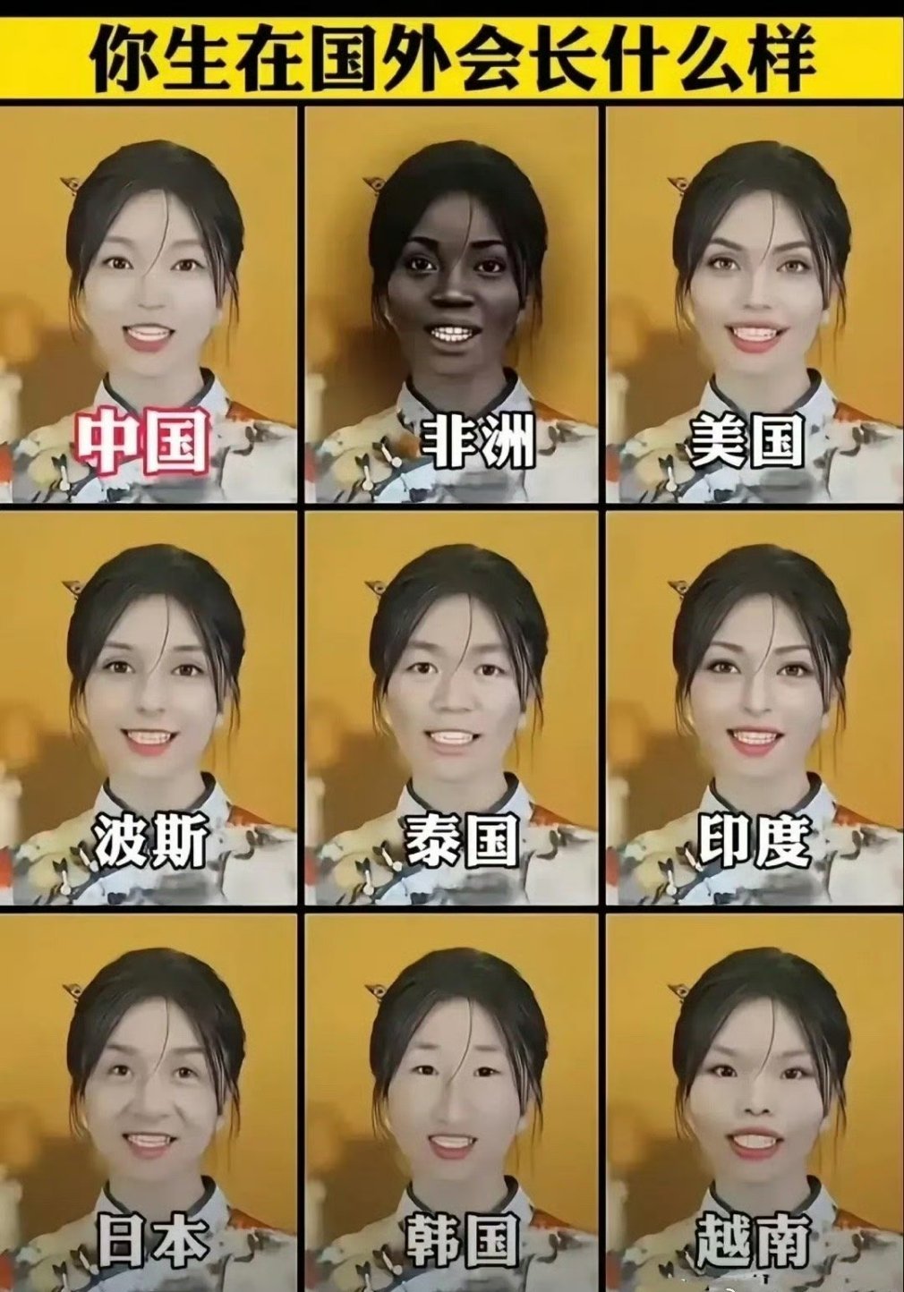 一张脸，不同国籍！​​​
