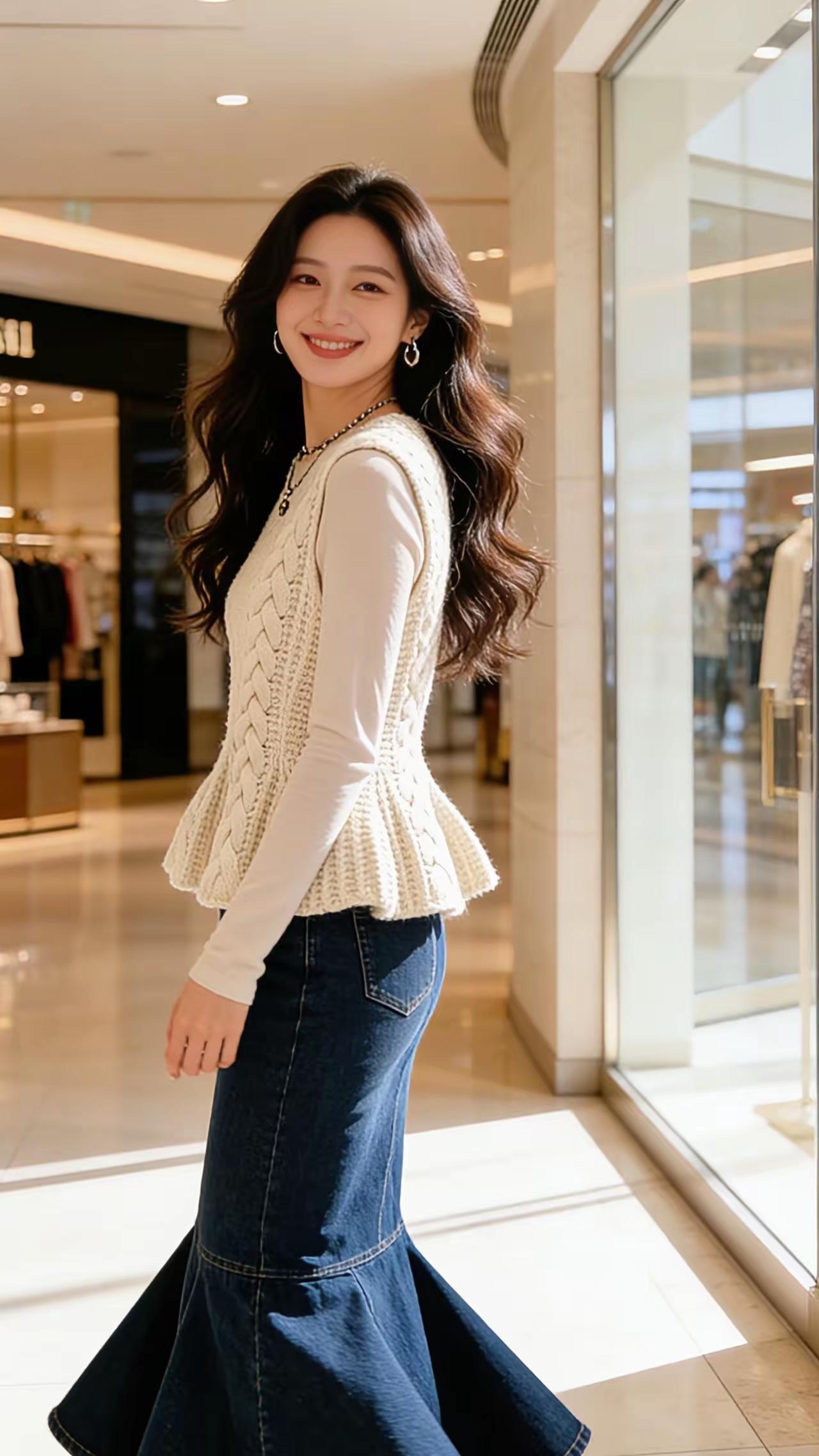 优雅白上衣+牛仔裙，轻松打造都市女性风范！随手拍的花分享什么样的穿搭可以成为气