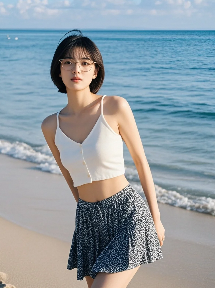 海雾清歌，镜头里美女的风华在朦胧中流转