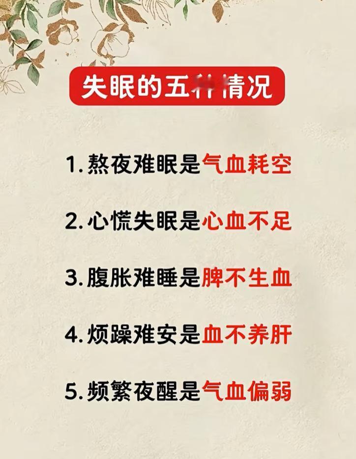 在中医理论中，睡眠和气血、脏腑功能紧密相关。不同的失眠表现，往往对应不同的气血失
