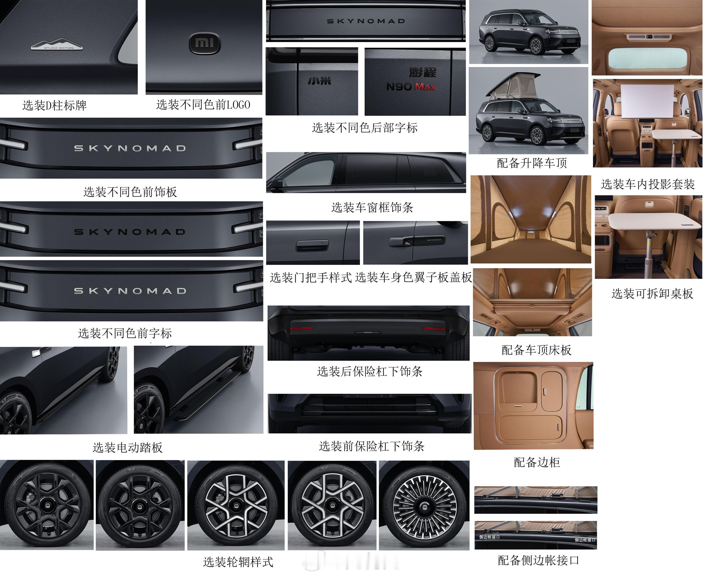 小米新车N90的工信部的网站高清图，除了可以选配各种风格的外观内饰之外。1，工信