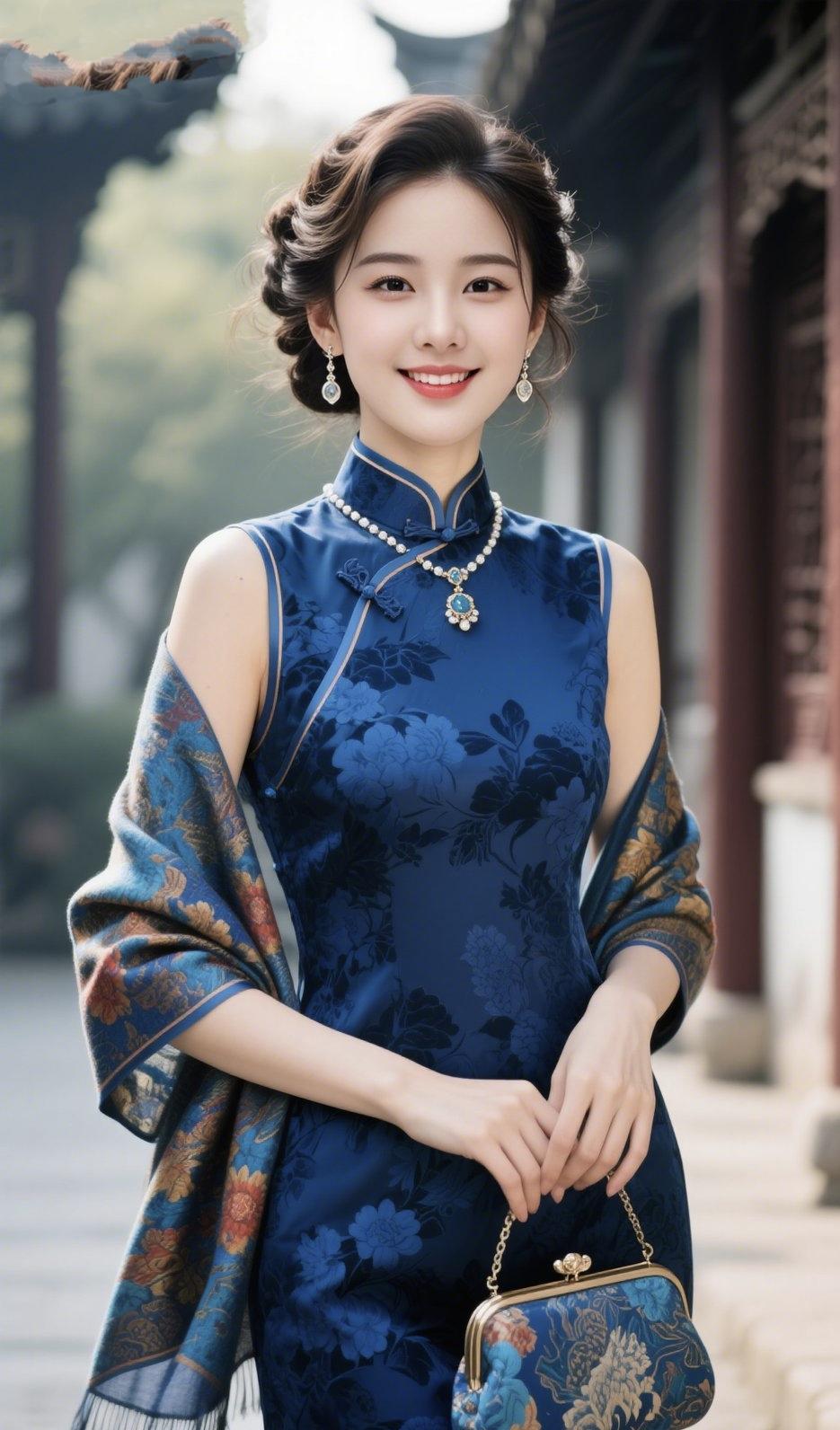 《旗袍裹着的旧时光》一针一线，缝进月白与藏青盘扣咬着流年，斜襟裁下旧晨昏