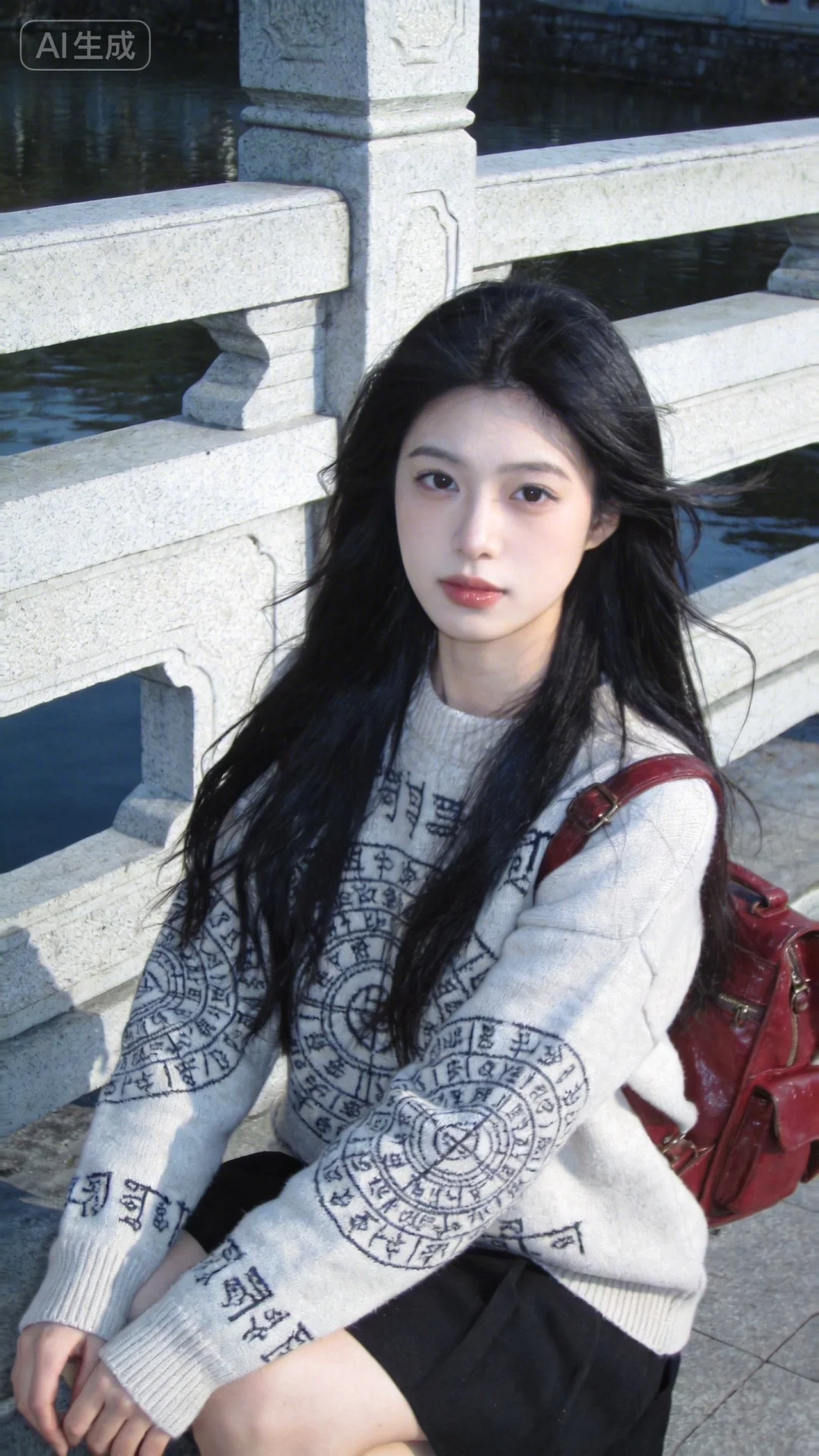 一位长发及腰模样可爱的女生，构图随意却尽显生活中的绚丽日常，人像摄影...