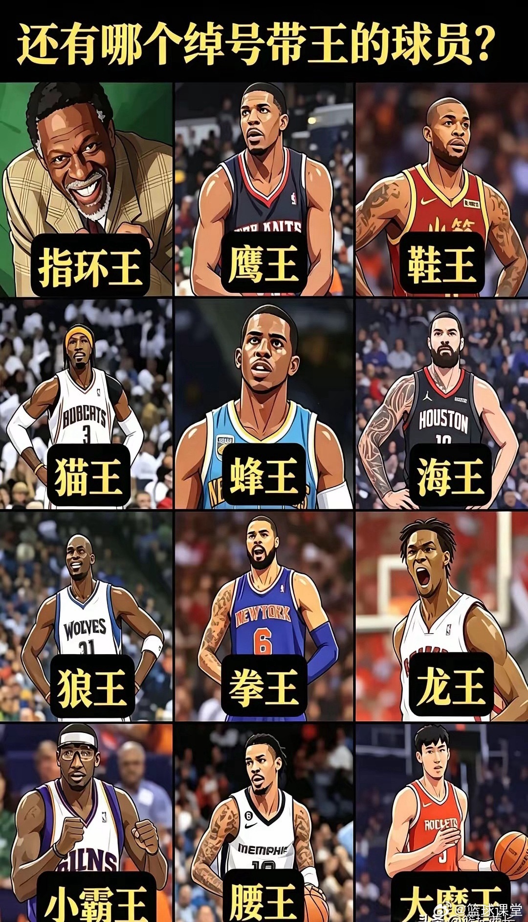 NBA除了这些，还有哪个外号带王的？你永远猜不出还有一个现在在CBA