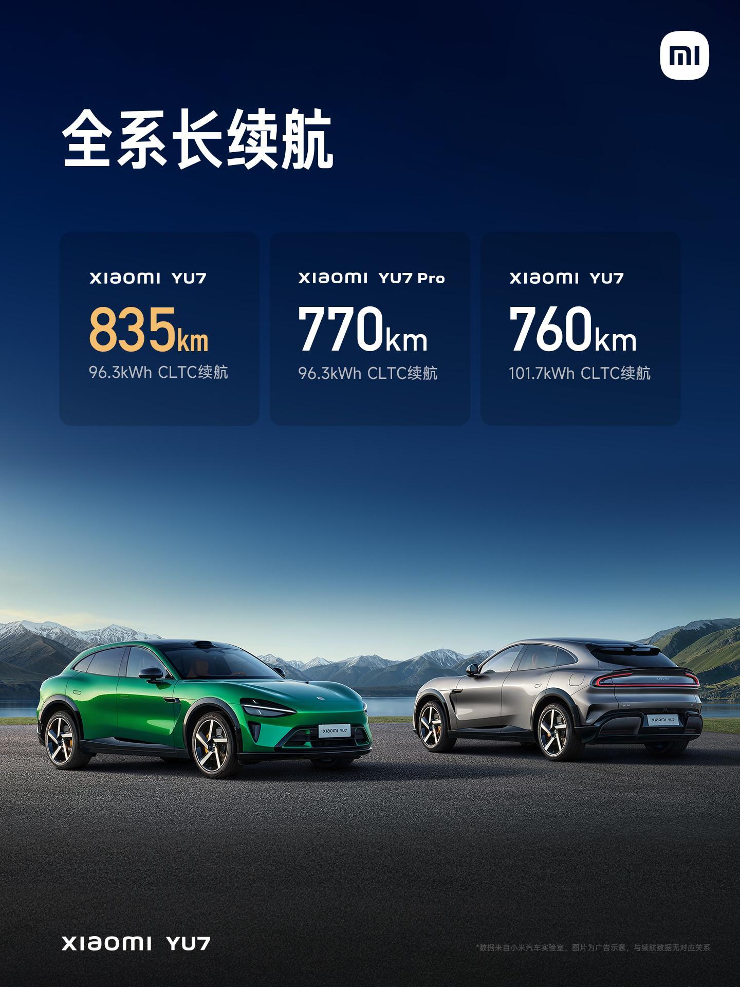 小米YU7全系长续航，全系800V碳化硅高压平台。真好，没有丐版了[doge][