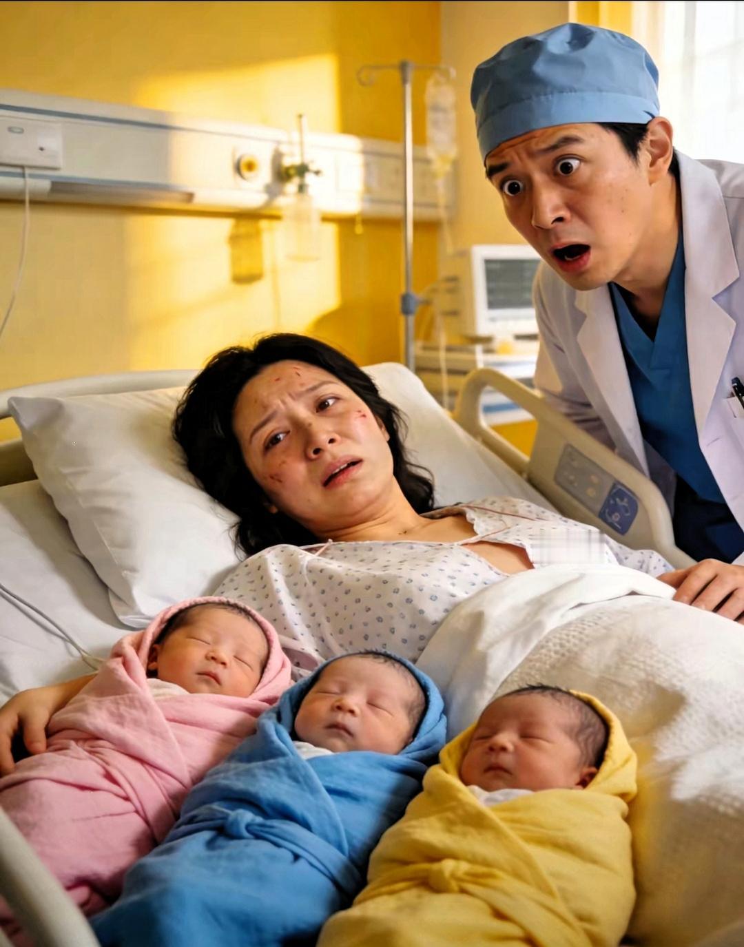 39岁妻子剖腹产生下龙凤胎，医生准备缝合时，她虚弱地抓住医生：“等等，肚子里好像