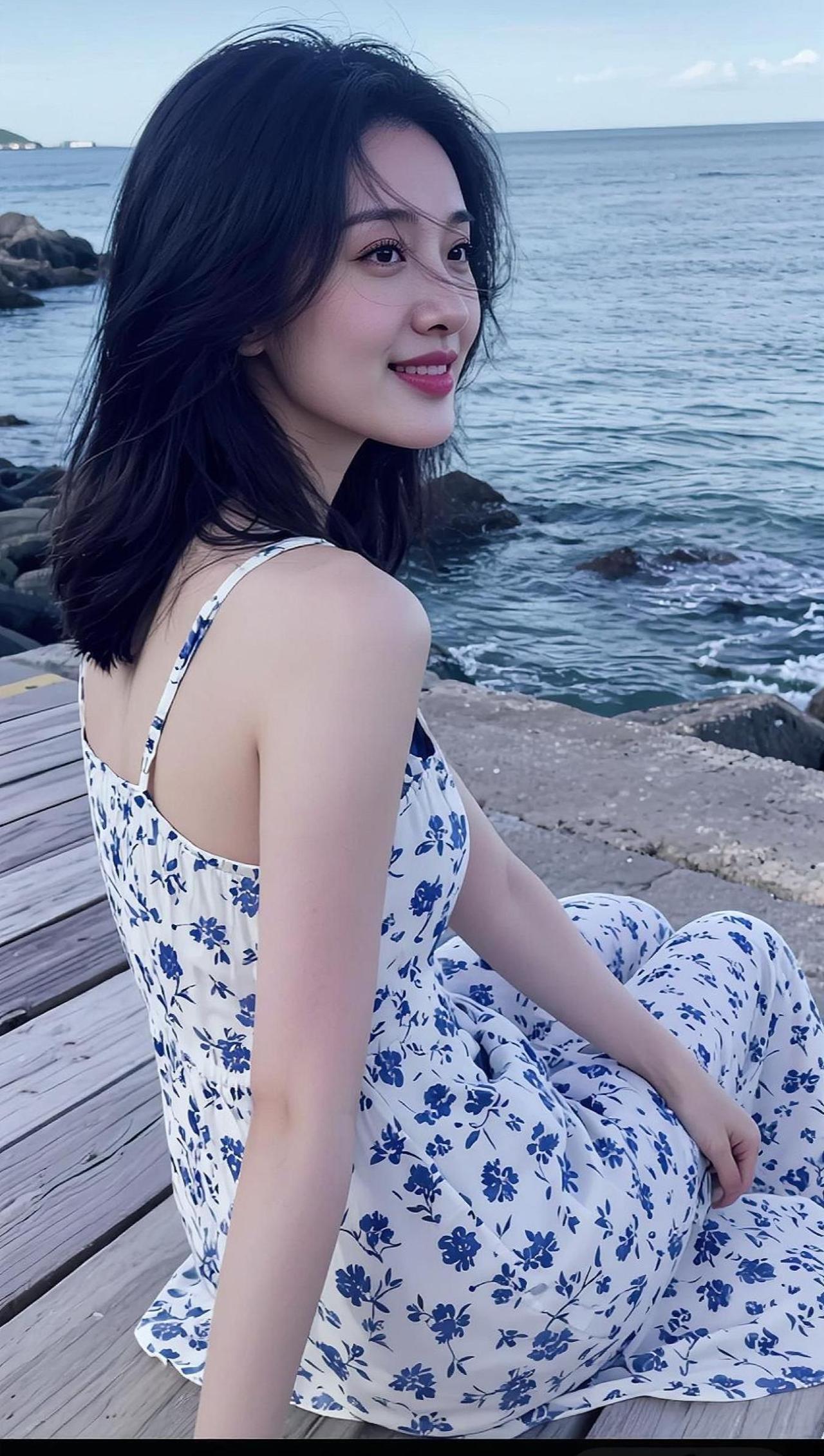 AI海滨生活照随变ai随便玩艺术生大学集训