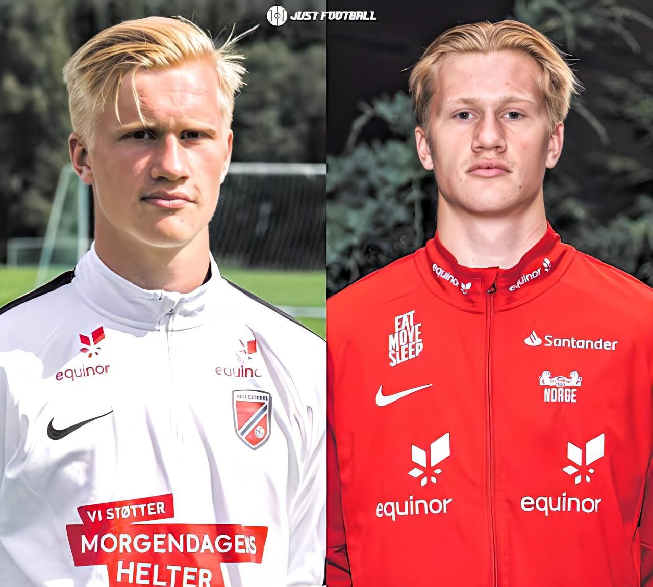 曼城锋霸哈兰德的表弟阿尔伯特·蒂亚兰德也是一名前锋，他在37场比赛中恐怖的打