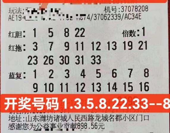 彩友的827万大奖票非常豪横：红球4胆搭配16拖，蓝球16码全包，整张票看上去眼