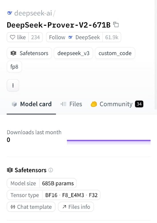 【DeepSeek上新：开源发布DeepSeek-Prover-V2-671B新