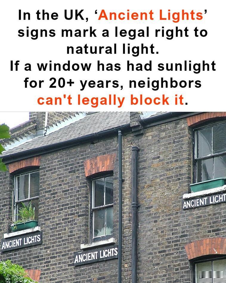 “AncientLights”（古光权）标志代表着英国（英格半岛及威尔士地区）