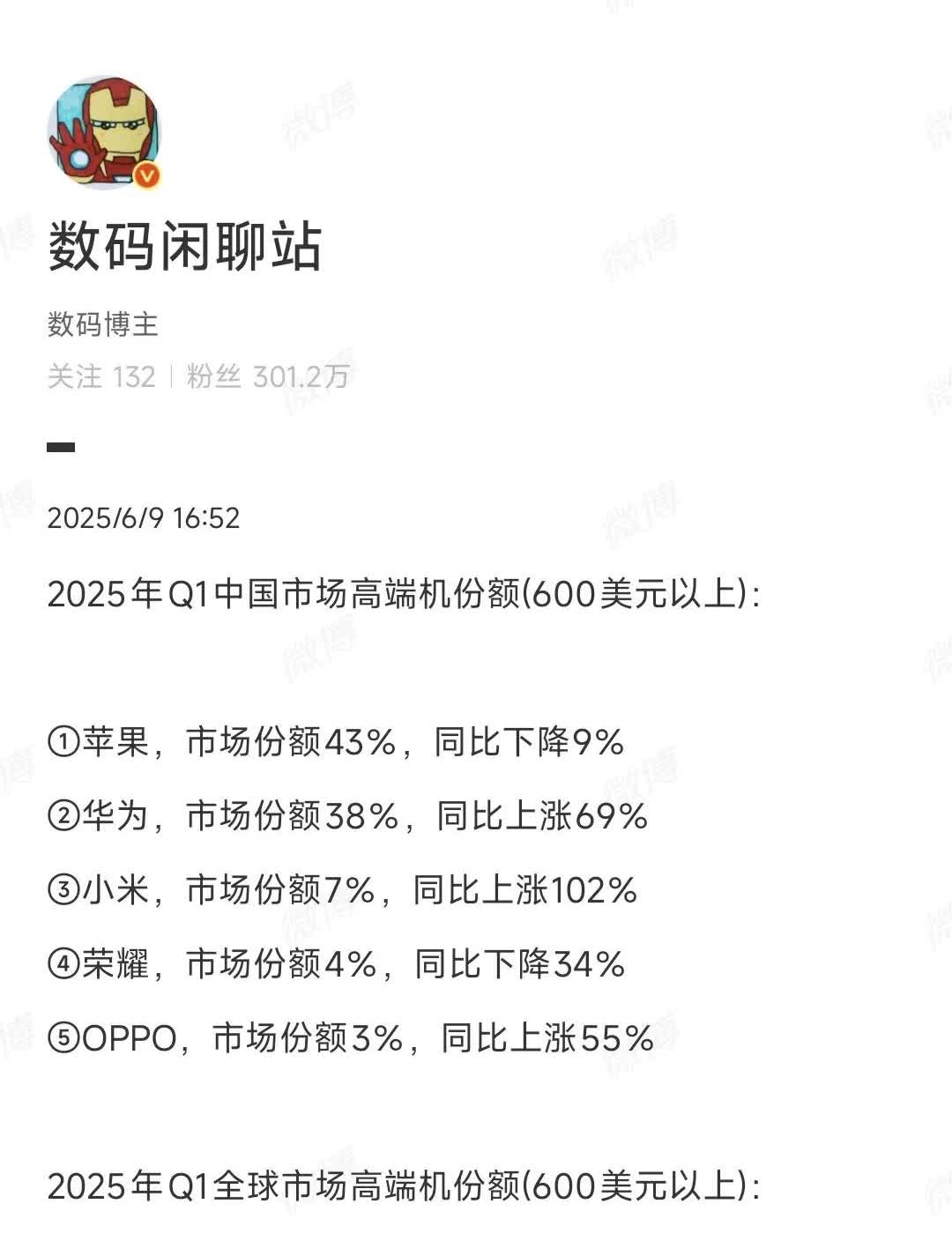 在高端手机这一块，苹果和三星依然是最大的两个玩家。全球市场里，苹果在高端占据了5